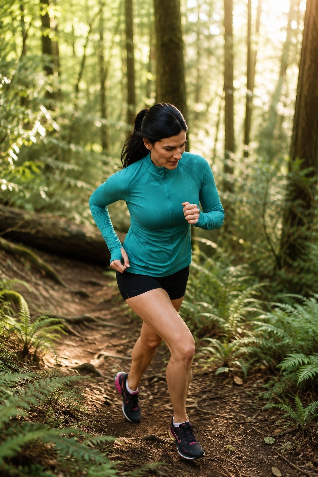 Founder running on a forest trail